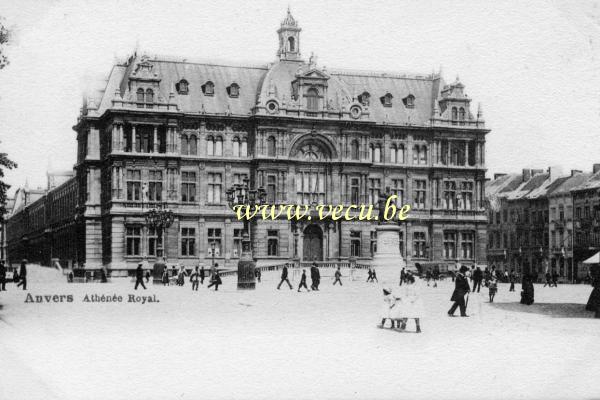 ancienne carte postale de Anvers Athénée Royal