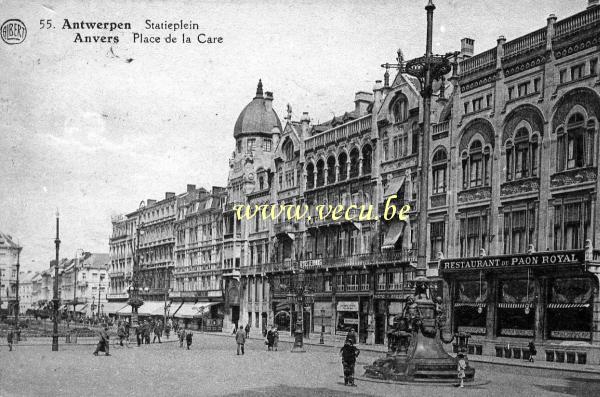 ancienne carte postale de Anvers Place de la Gare