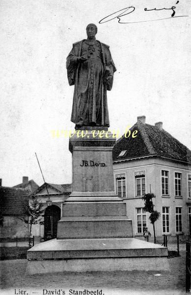 ancienne carte postale de Lierre David's standbeeld