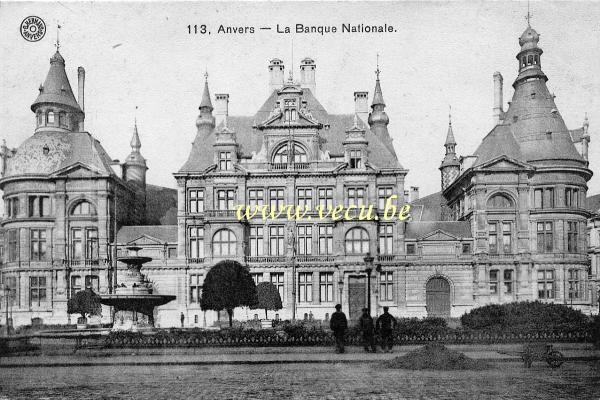 postkaart van Antwerpen La Banque Nationale