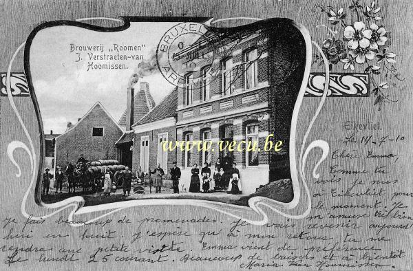 ancienne carte postale de Hingene Brasserie Roomen - J.Verstraeten - van Hoomissen - Eikevliet