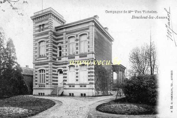 ancienne carte postale de Bouchout-lez-Anvers Campagne de Mme Van Tichelen
