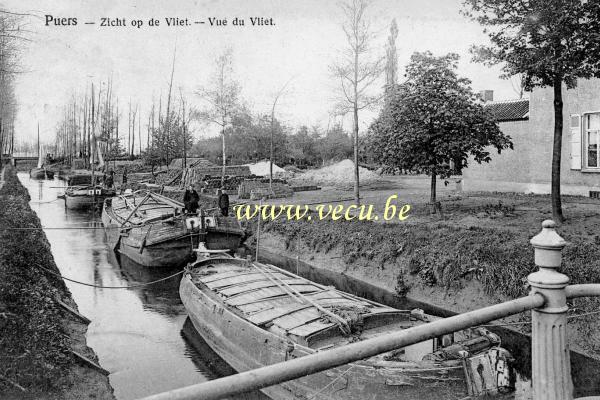 ancienne carte postale de Puurs Vue du Vliet