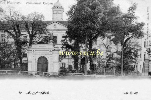 ancienne carte postale de Malines Pensionnat Coloma