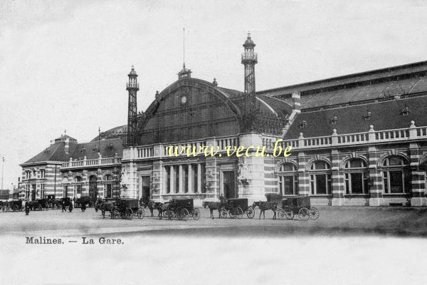 ancienne carte postale de Malines La gare