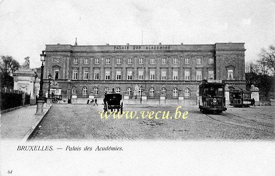 ancienne carte postale de Bruxelles Palais des Académies