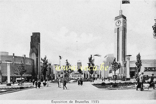ancienne carte postale de Bruxelles Exposition de Bruxelles 1935 (verso: vue d'ensemble)