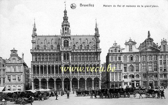 ancienne carte postale de Bruxelles Maison du Roi et maisons de la Grand Place