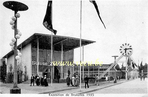 postkaart van Brussel Exposition de Bruxelles 1935 (pavillon Suisse)