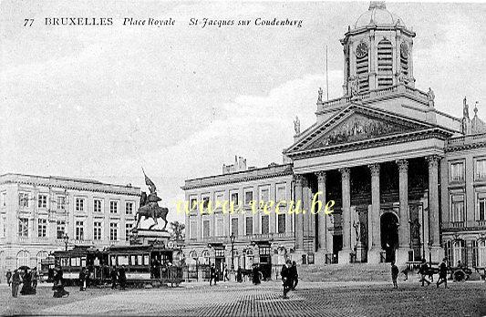 ancienne carte postale de Bruxelles Place Royale - St Jacques sur Coudenberg