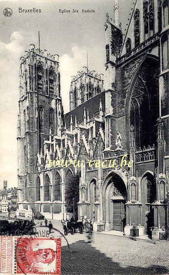 ancienne carte postale de Bruxelles Cathédrale St Michel et Gudule