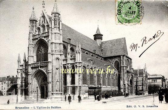ancienne carte postale de Bruxelles L'Eglise du Sablon