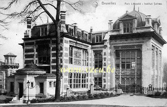 postkaart van Brussel Leopoldpark Bibliotheek Solvay