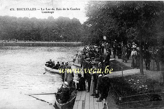 ancienne carte postale de Bruxelles Le Lac du Bois de la Cambre - Canotage