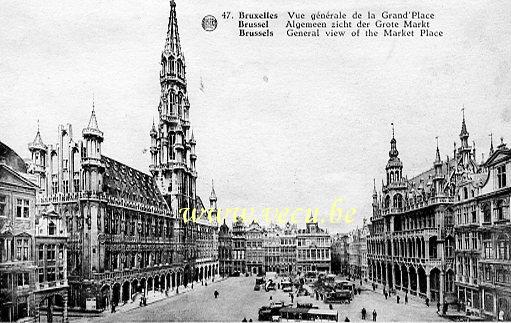 postkaart van Brussel Algemeen zicht der Grote Markt
