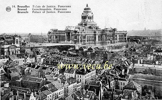 ancienne carte postale de Bruxelles Palais de Justice. Panorama