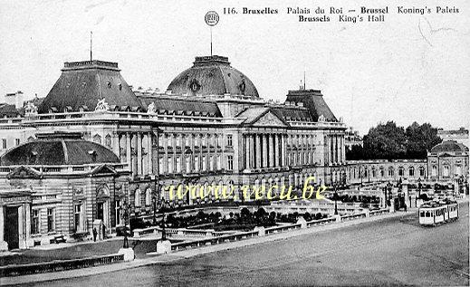 ancienne carte postale de Bruxelles Palais du Roi
