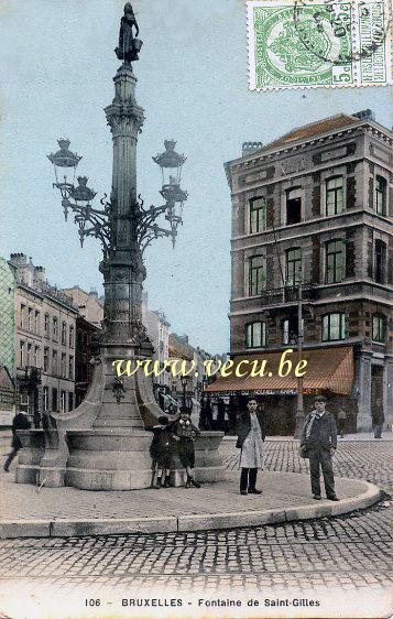 ancienne carte postale de Saint-Gilles Fontaine de Saint-Gilles - La porteuse d'eau