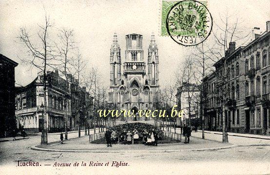 postkaart van Laken Avenue de la Reine et Eglise