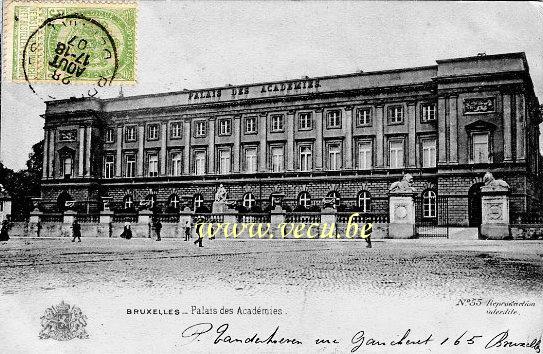 ancienne carte postale de Bruxelles Palais des Académies