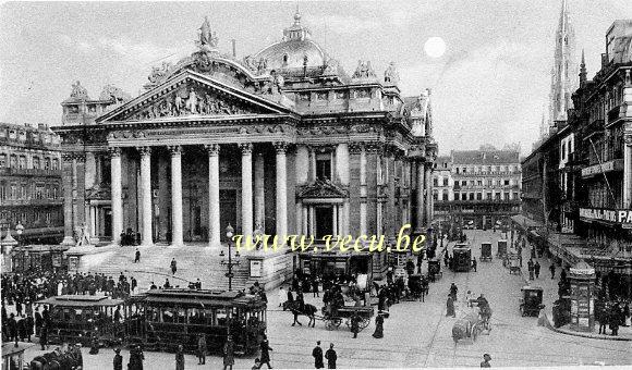 ancienne carte postale de Bruxelles Bourse