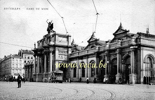 ancienne carte postale de Bruxelles Gare du Midi