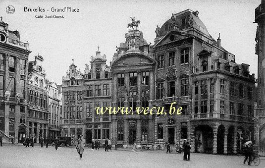 ancienne carte postale de Bruxelles Grand'Place - Côté Sud-Ouest