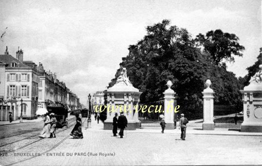 ancienne carte postale de Bruxelles Entrée du parc