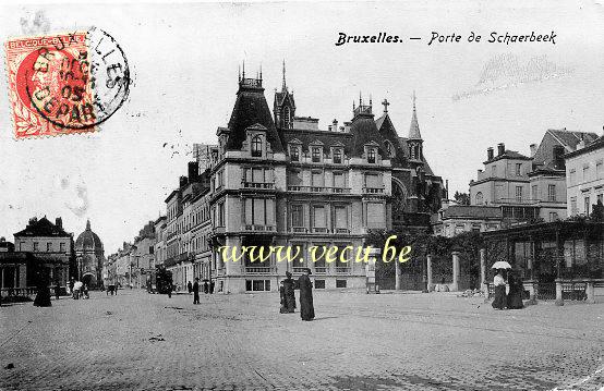 ancienne carte postale de Bruxelles Porte de Schaerbeek