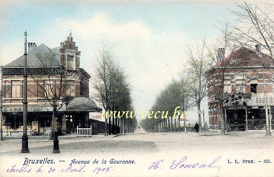 ancienne carte postale de Ixelles Avenue de la Couronne.