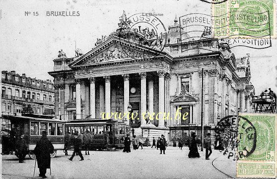 ancienne carte postale de Bruxelles La Bourse