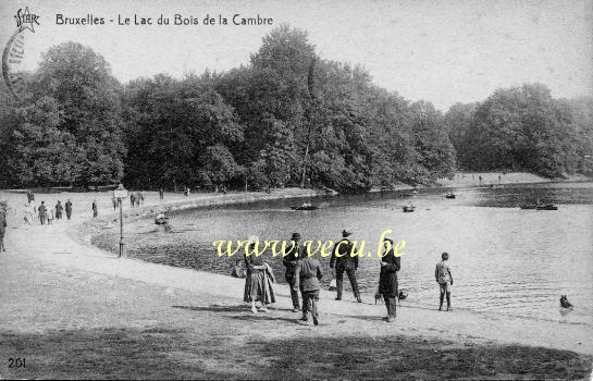 ancienne carte postale de Bruxelles Le lac du Bois de la Cambre