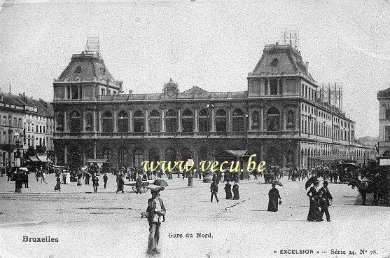 ancienne carte postale de Bruxelles Gare du Nord