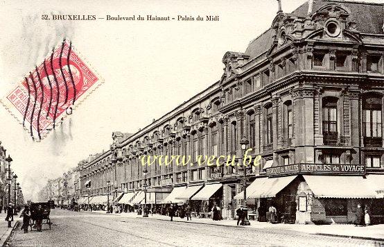 ancienne carte postale de Bruxelles Boulevard du Hainaut - Palais du Midi