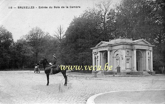 ancienne carte postale de Bruxelles Entrée du Bois de la Cambre