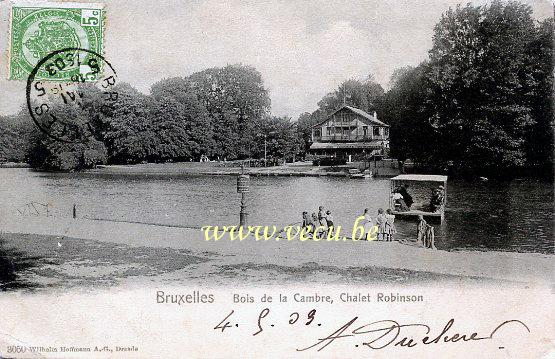 ancienne carte postale de Bruxelles Bois de la Cambre, Chalet Robinson