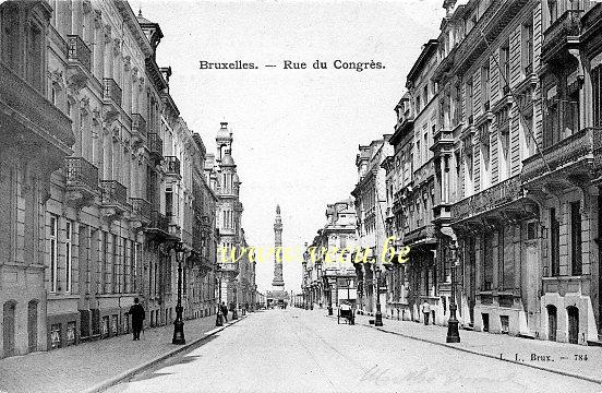 ancienne carte postale de Bruxelles Rue du Congrès