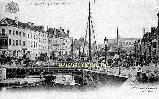 ancienne carte postale de Bruxelles Quai aux Briques