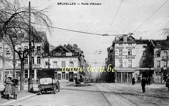 ancienne carte postale de Bruxelles Porte d'Anvers