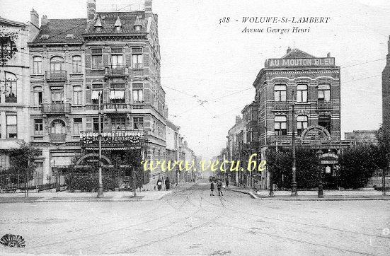 ancienne carte postale de Woluwe-St-Lambert Avenue Georges Henri (depuis le blvd Brand Whitlock)