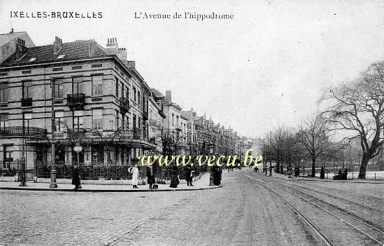 ancienne carte postale de Ixelles L'Avenue de l'Hippodrome