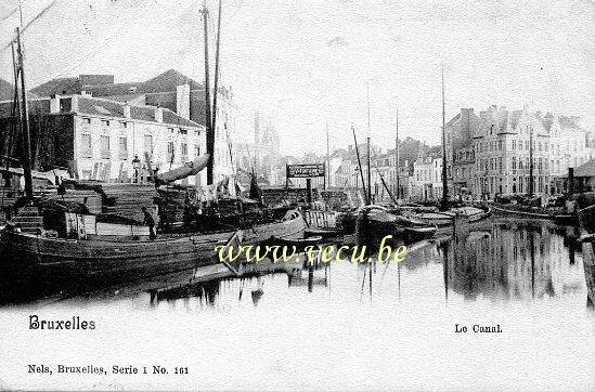ancienne carte postale de Bruxelles Le canal