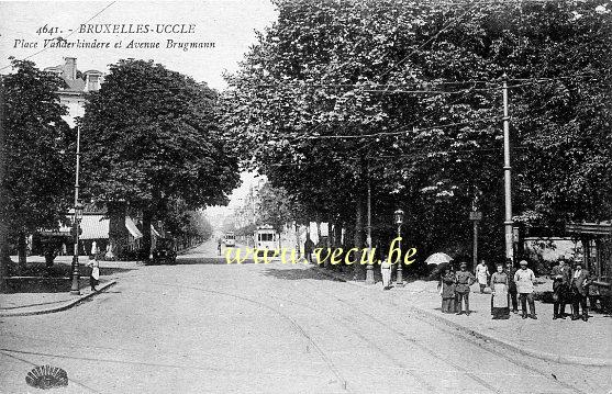 ancienne carte postale de Uccle Place Vanderkindere et avenue Brugmann