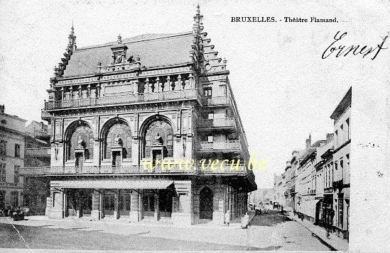 ancienne carte postale de Bruxelles Théatre Flamand