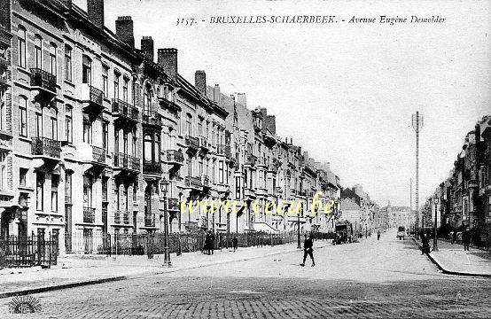 ancienne carte postale de Schaerbeek Avenue Eugène Demolder