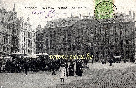 ancienne carte postale de Bruxelles Grand'Place - Maison des Corporations