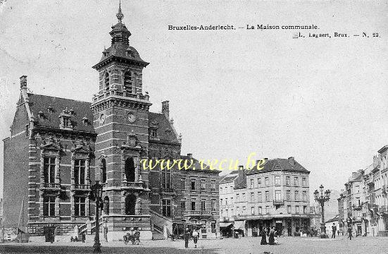 ancienne carte postale de Anderlecht La Maison Communale