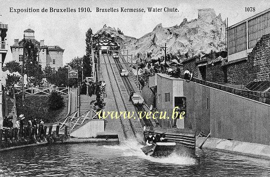 postkaart van Brussel Exposition 1910 - Bruxelles Kermesse - Water Chute