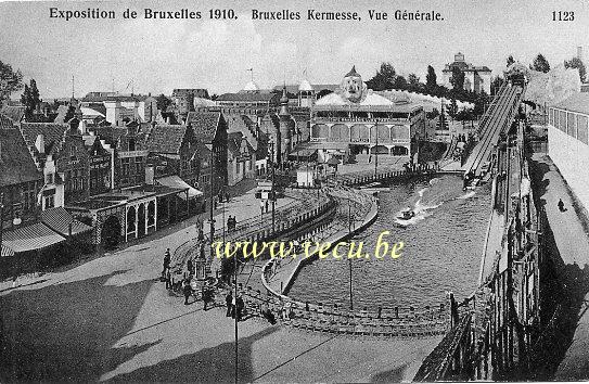 ancienne carte postale de Bruxelles Exposition 1910 - Bruxelles Kermesse - Vue générale