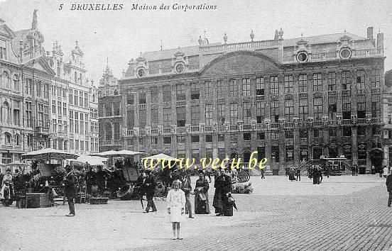 ancienne carte postale de Bruxelles Maison des Corporations